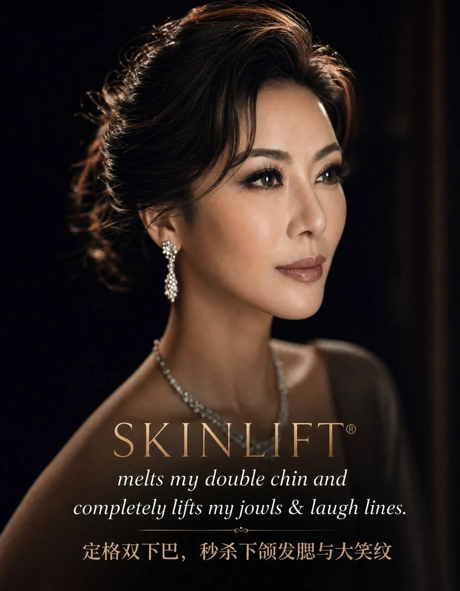 SKINLIFT® client result — lifted jawline and reduced double chin