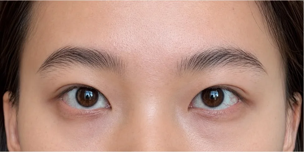 Eyebrow embroidery after at eye level, SkinRev Lab Singapore
