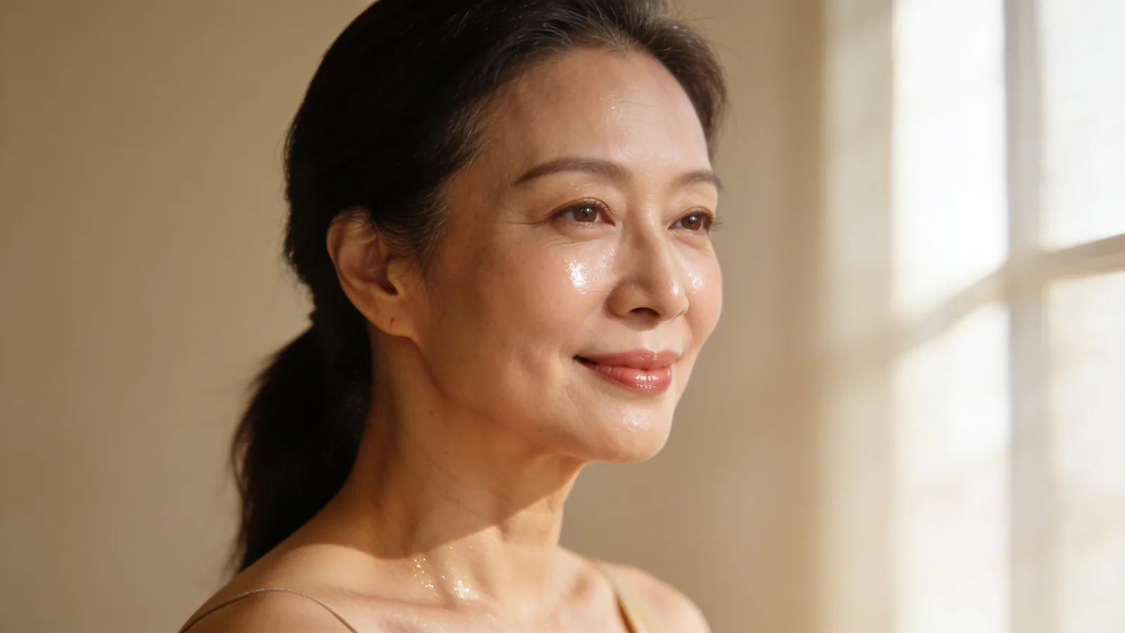 Woman in her fifties with radiant natural skin