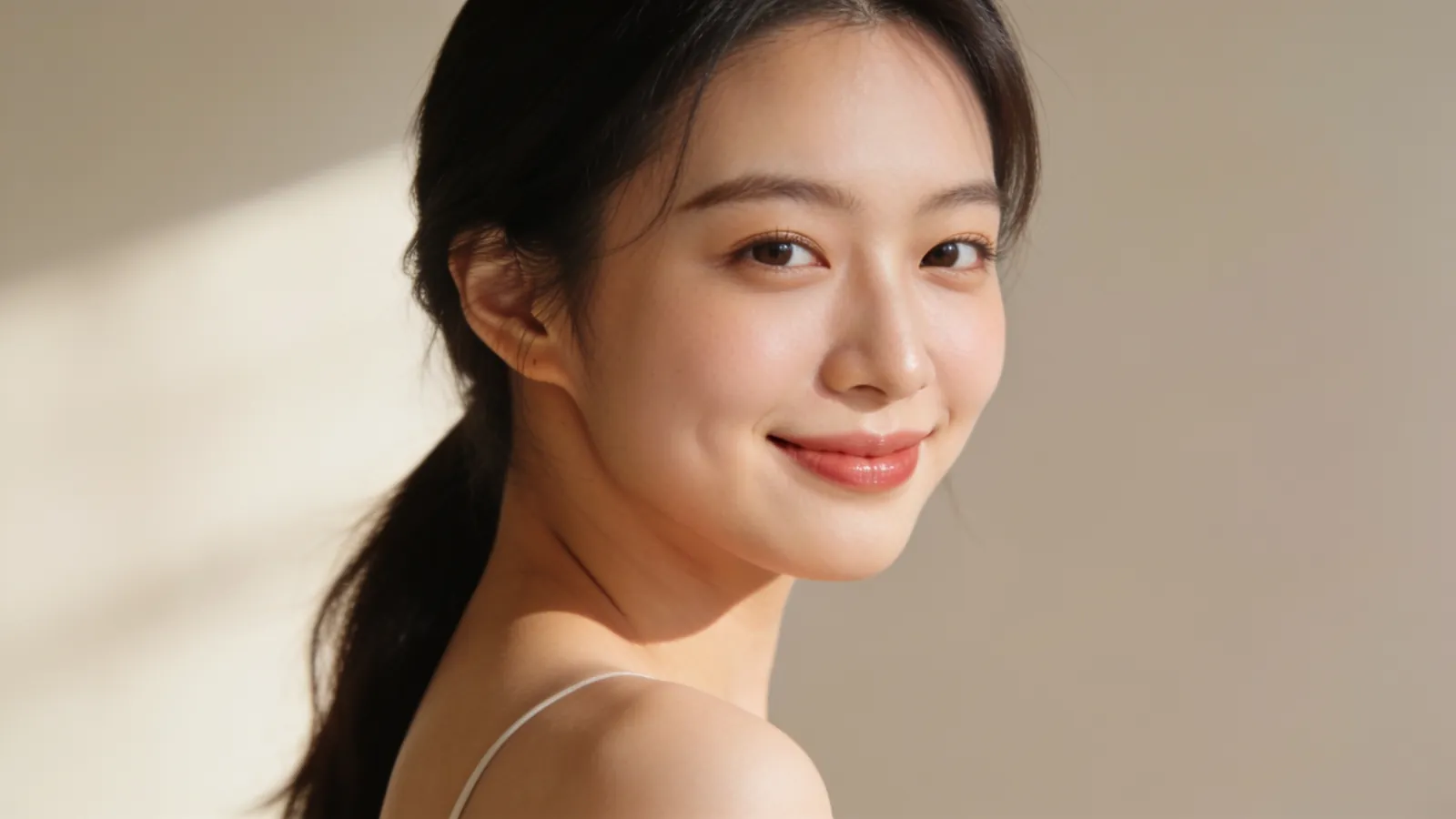 脸型圆润的年轻女性侧面