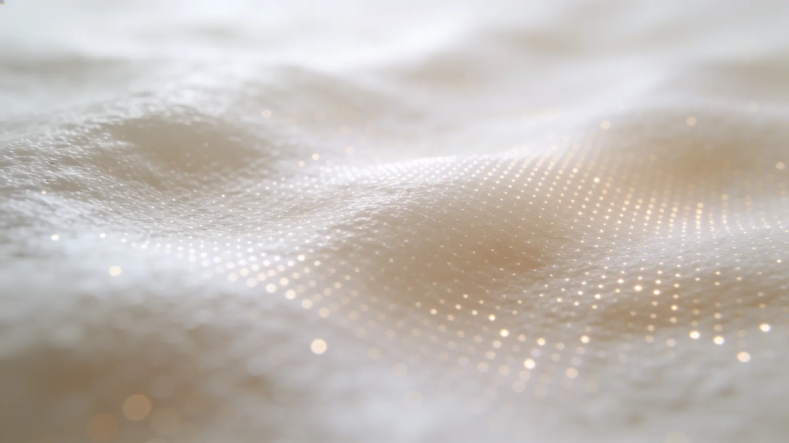 Beige textured surface with a fine grid of softly glowing dots
