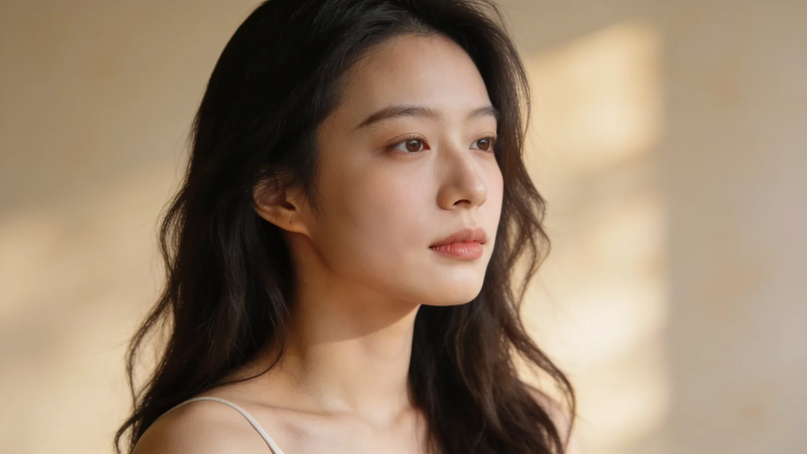 Young woman with a soft rounded face shape