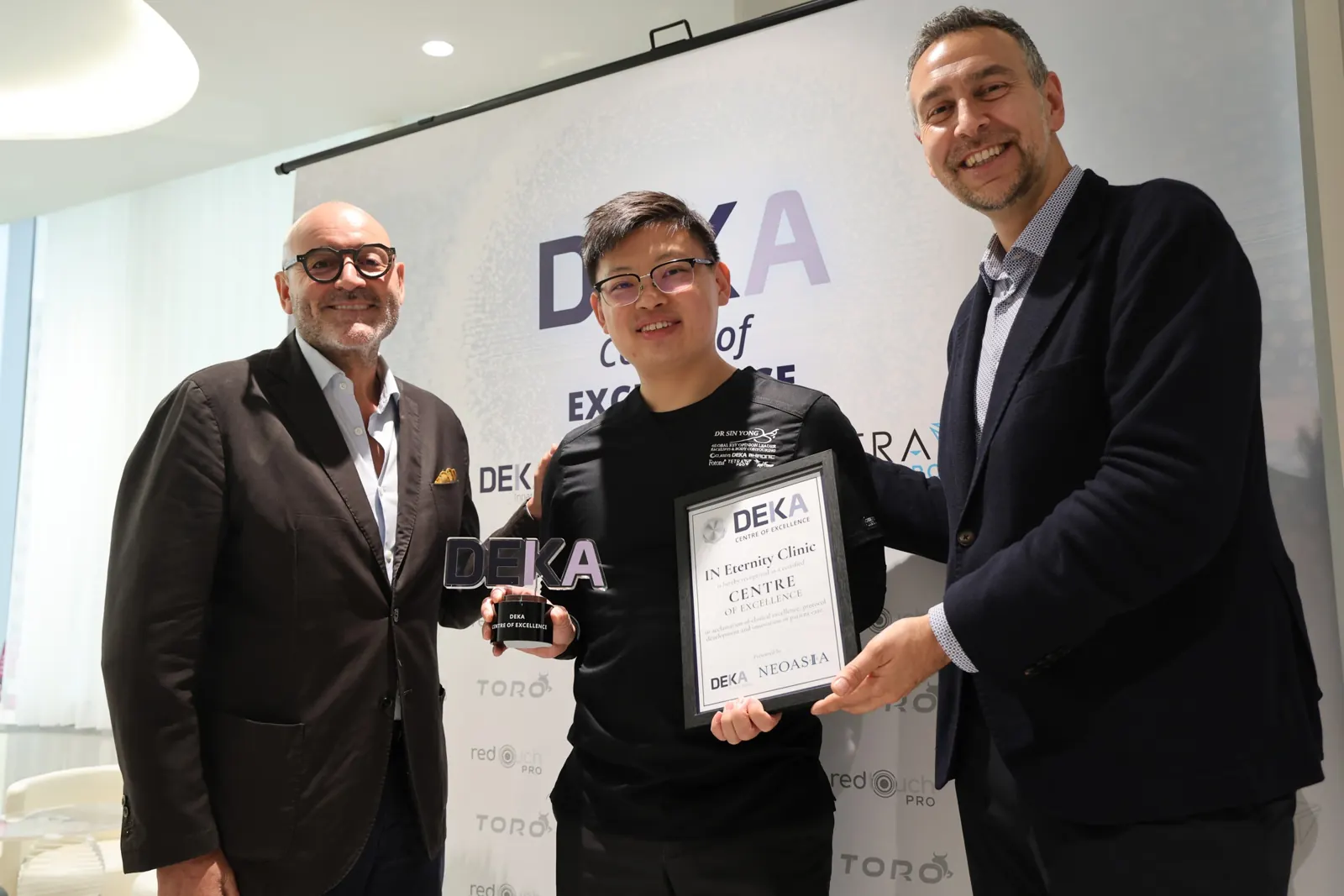 DEKA Centre of Excellence certificate presented by DEKA and NeoAsia