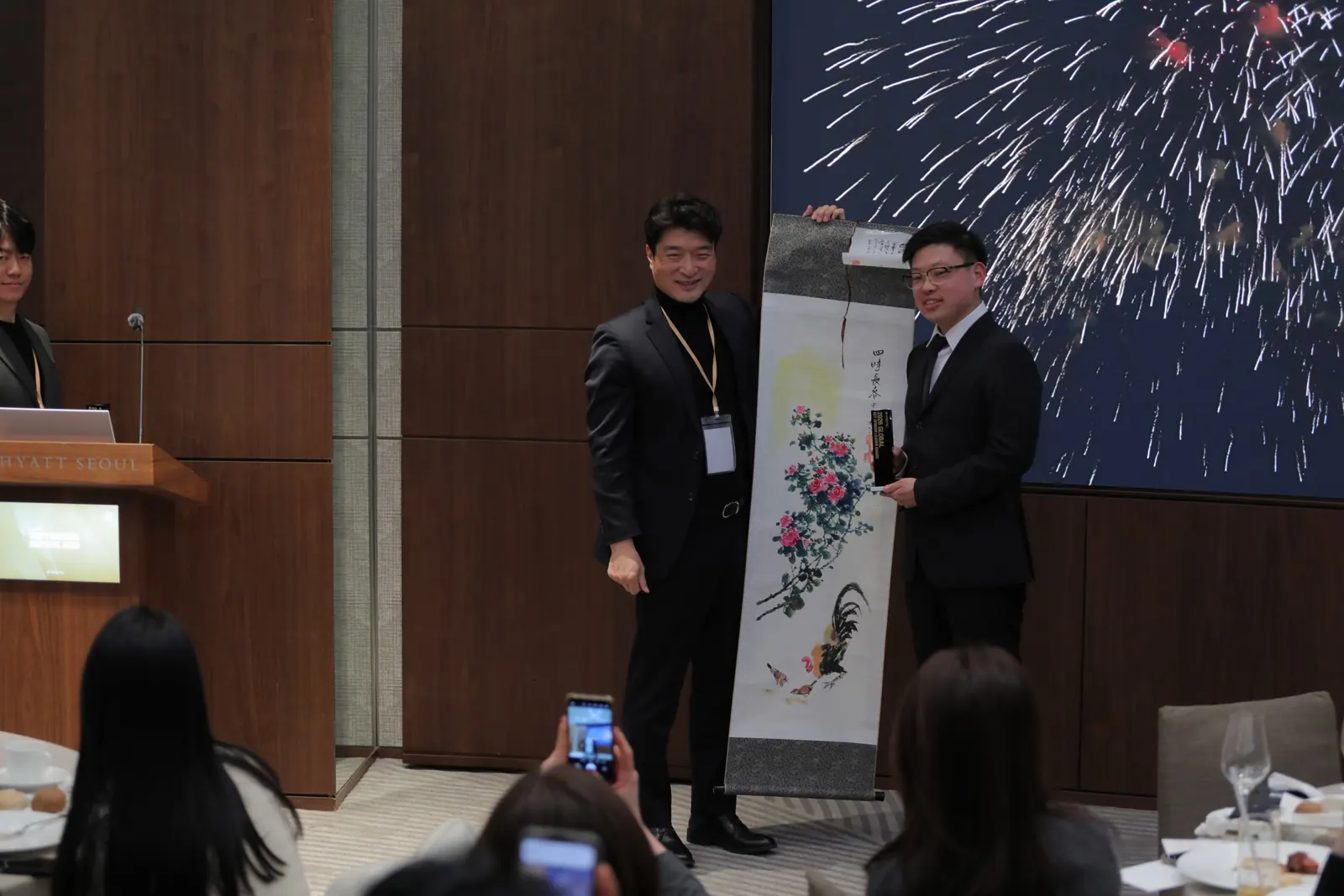 Receiving a gift from HIRONIC