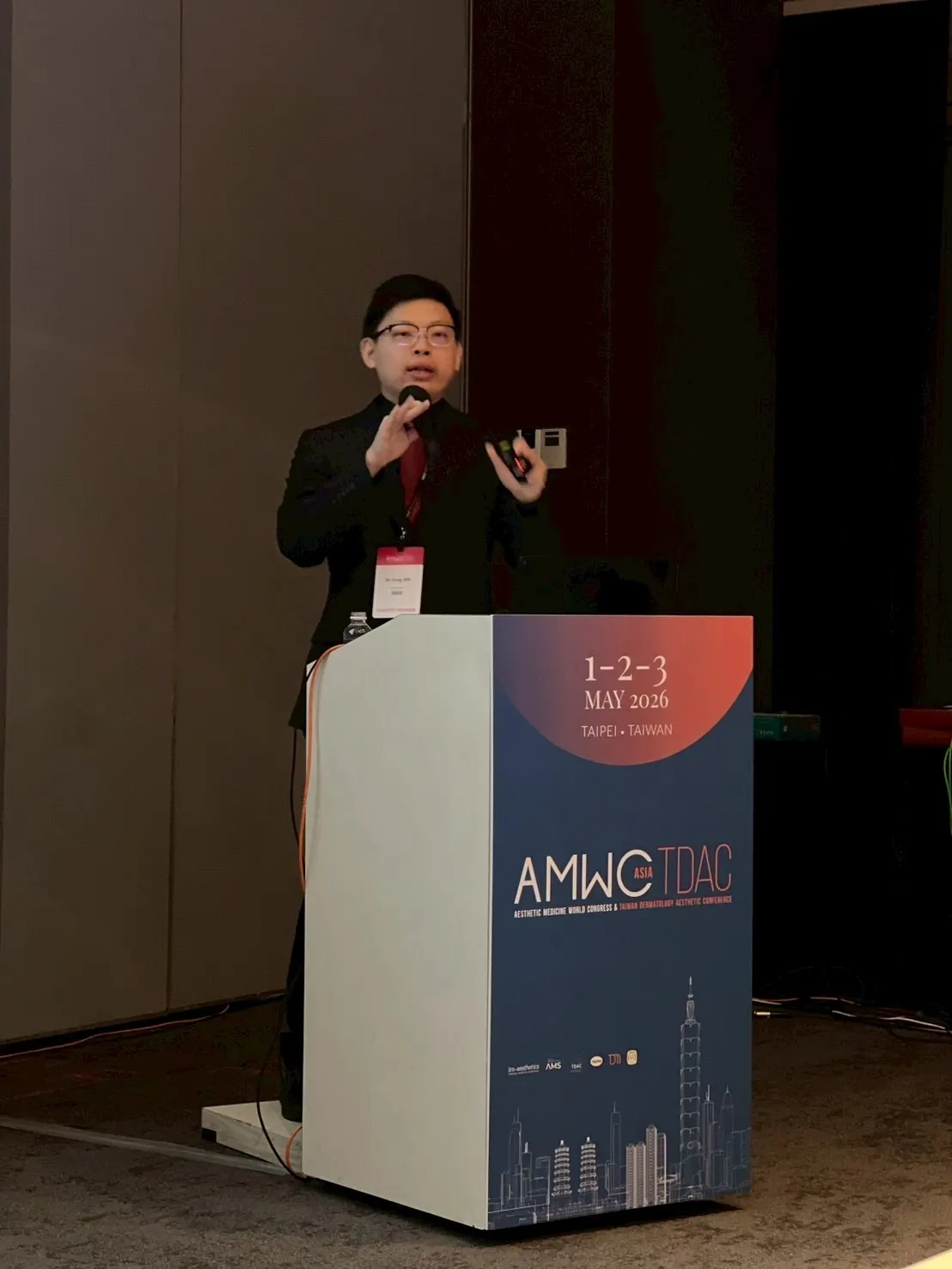 At the AMWC Asia–TDAC 2026 lectern, Taipei